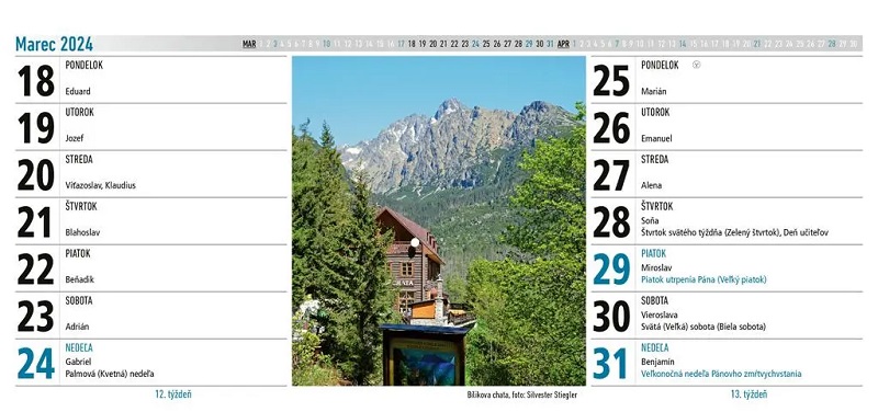 SK Kalendár 2024 - Vysoké Tatry - stolový - veľký