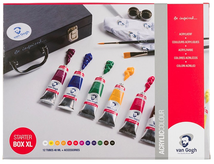 Akrylové farby ROYAL TALENS Van Gogh - Starter Box XL - 12 x 40 ml + príslušenstvo