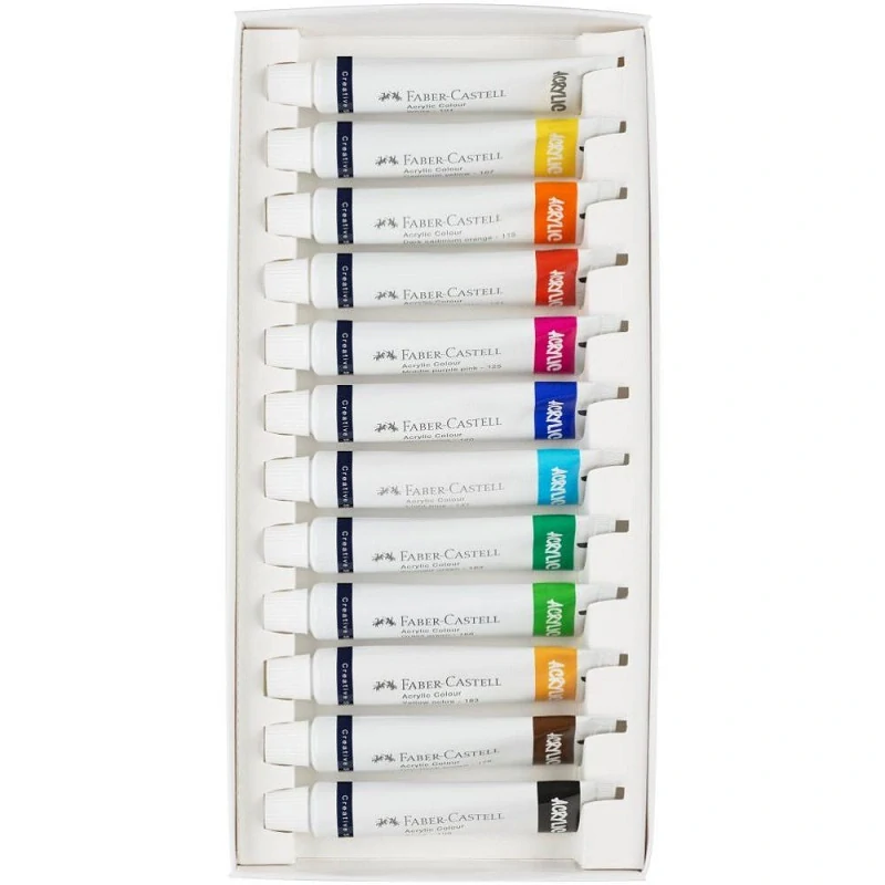 Akrylové farby FABER CASTELL - sada - 12 farieb