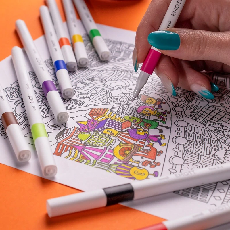 Liner UNI EMOTT ESSENTIAL - 0,4 mm - sada 10 ks -  základné farby