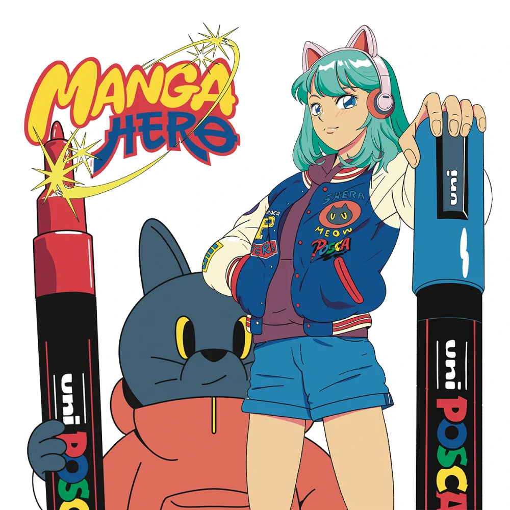 POSCA - sada popisovačov PC-5M - 1,8-2,5 mm - Manga Hero - limitovaná edícia (sada 8 ks)