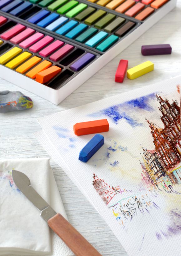 Suché pastely FABER-CASTELL Gofa - Soft Pastels - farebná sada mini 48 ks
