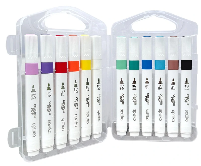 Spoko sada popisovačov - COLOUR POP, 2 - 5 mm, 12 ks, mix farieb