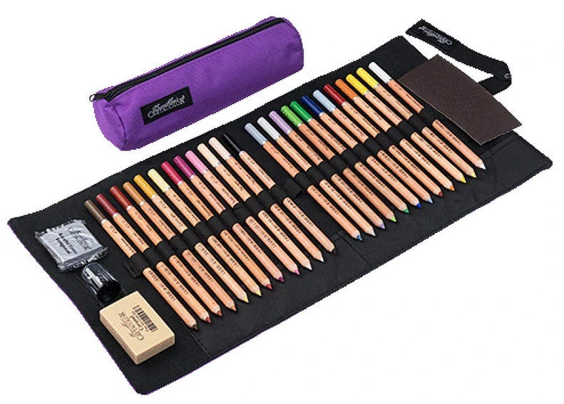 Suchý pastel v ceruzke CRETACOLOR - 29 ks - v rolovacom peračníku