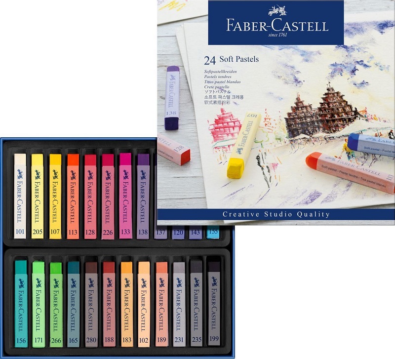 Suché pastely FABER-CASTELL Gofa - Soft Pastels - farebná sada 24 ks