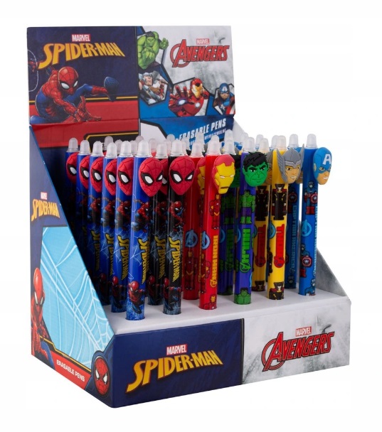 Gumovacie pero Colorino - mix motívov Spider-Man a Avengers - modré