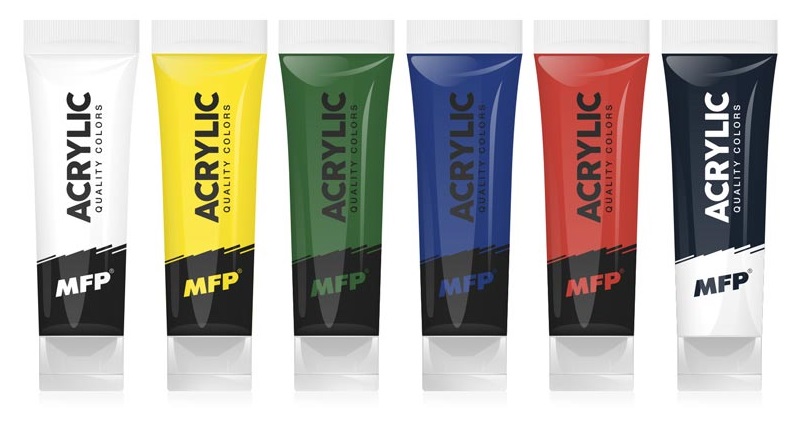Akrylové farby MFP ACRYLIC - sada 6 farieb x 75 ml