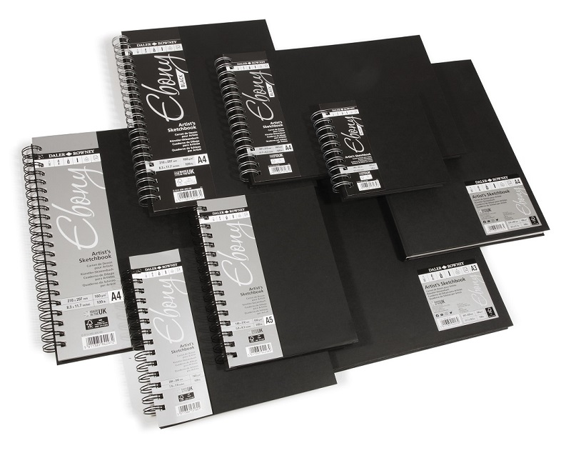 Skicovací blok Daler Rowney Ebony - A4 - 180 g/m2 - 40 listov - čierny