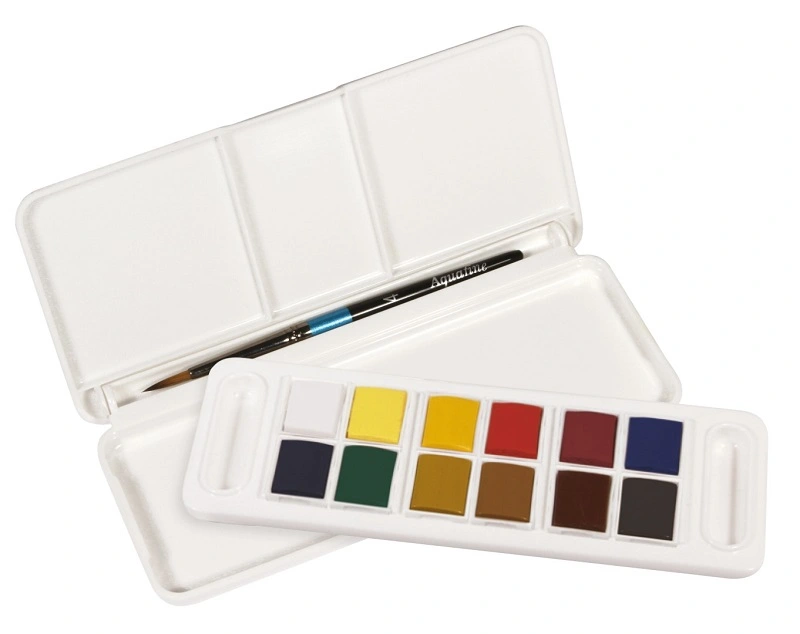 Akvarelová cestovná sada Daler Rowney Aquafine - 12 farieb + štetec