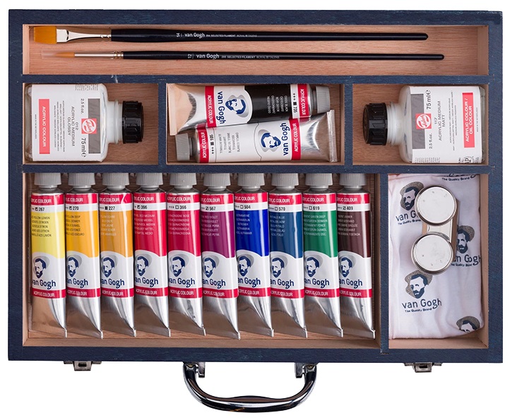 Akrylové farby ROYAL TALENS Van Gogh - Starter Box XL - 12 x 40 ml + príslušenstvo