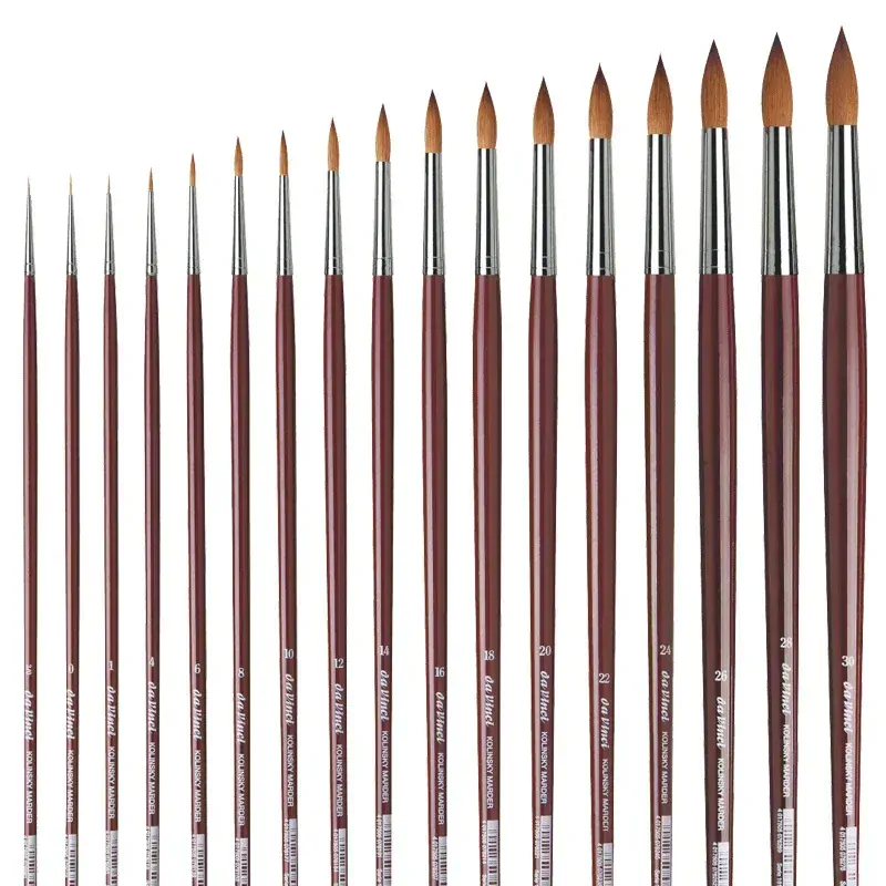 Guľatý štetec DA VINCI KOLINSKY - séria 1610 - vlasy Červený soboľ - rôzne veľkosti