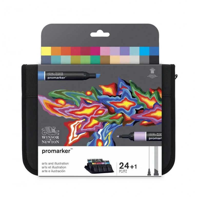 Markery Winsor&Newton - Promarker Umenie a Ilustrácia - 24 ks sada - obojstranné