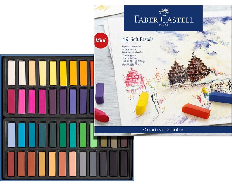 Suché pastely FABER-CASTELL Gofa - Soft Pastels - farebná sada mini 48 ks