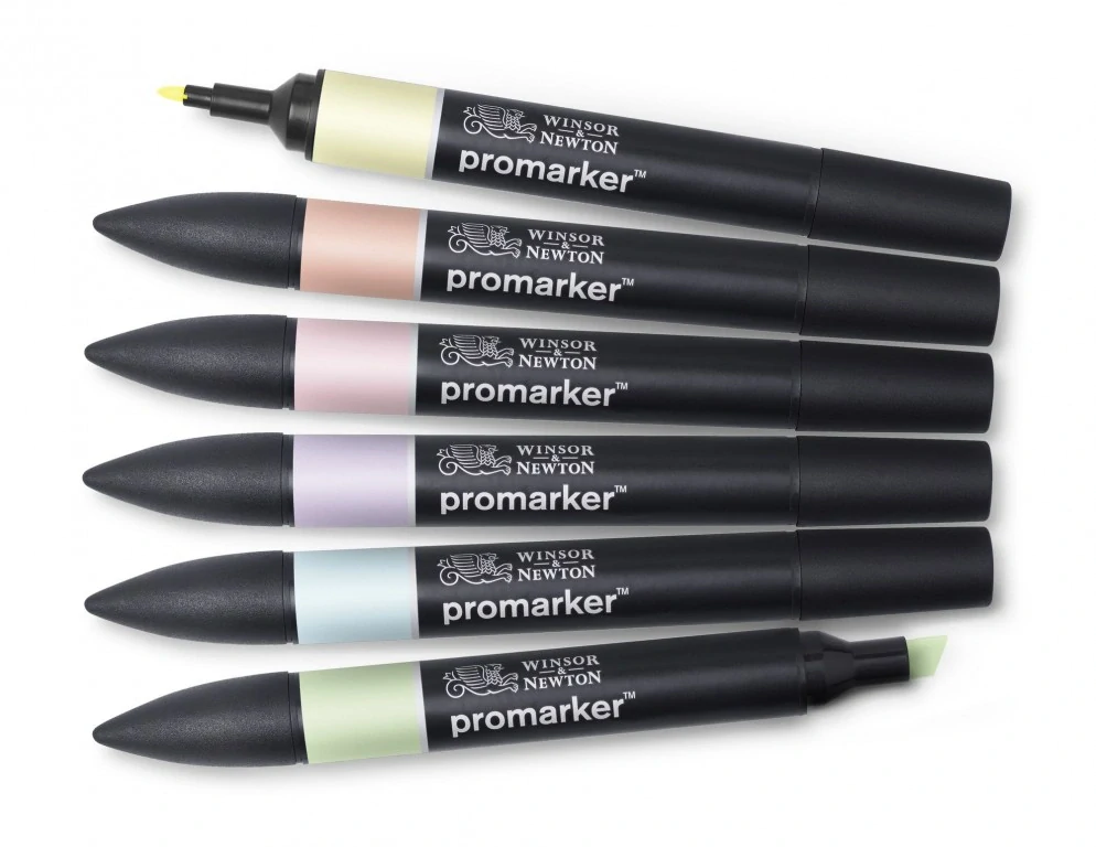 Markery Winsor&Newton - Promarker pastel - 6 ks sada - obojstranné