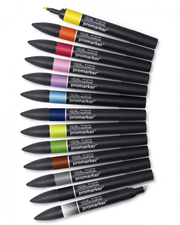 Markery Winsor&Newton - Promarker set 1 - 12 ks sada - obojstranné