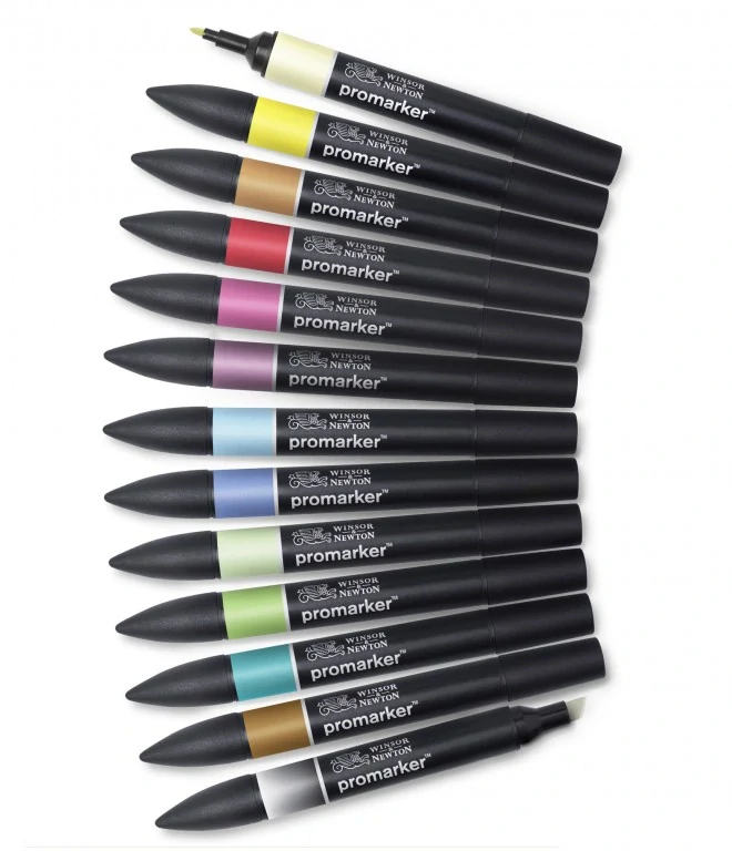 Markery Winsor&Newton - Promarker set 2 - 12 ks sada - obojstranné