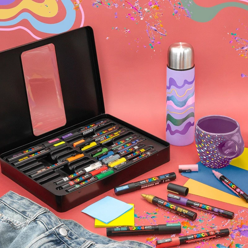 POSCA - sada popisovačov - PC-1M / PC-3M / PC-5M - GROOVY - mix farieb (20 ks)