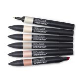Markery Winsor&Newton - Promarker Skin Tones - sada 6 ks - obojstranné