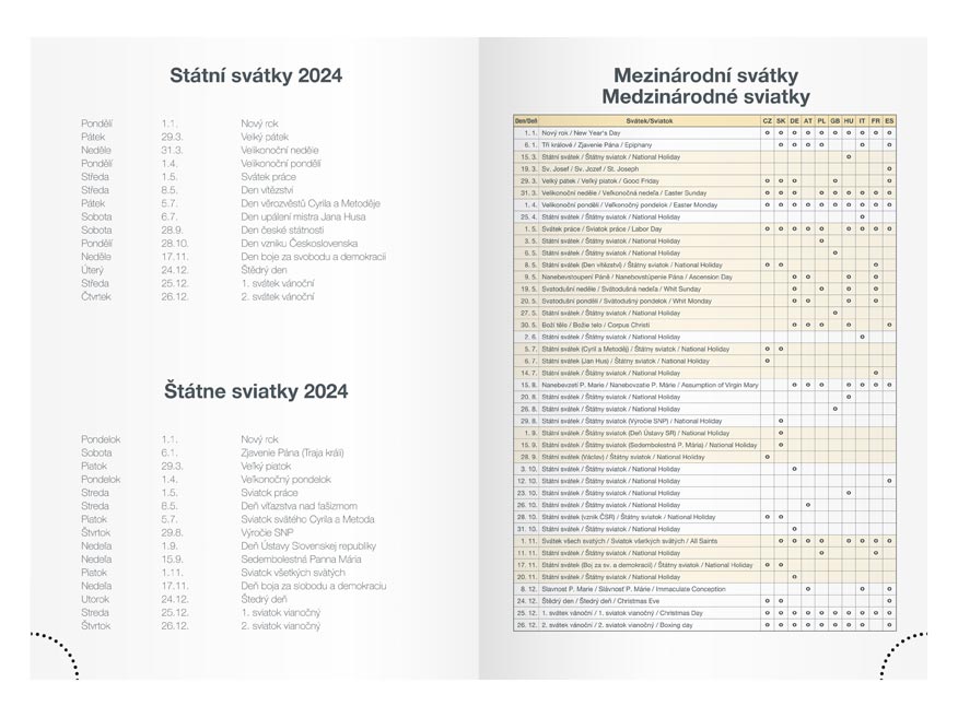 Diár 2024 - Ružové kvety D801 Lamino 4 - denný