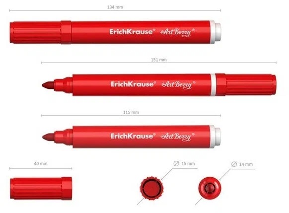Markery na textil ErichKrause ArtBerry® - 10 ks + 3 šablóny