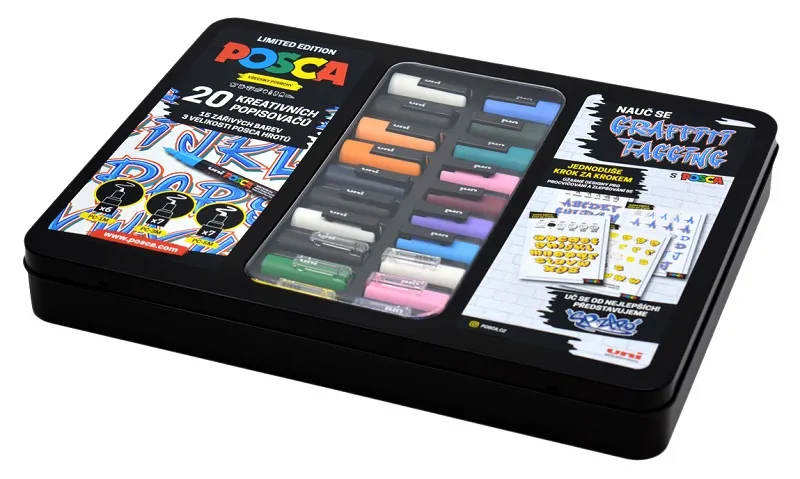 POSCA - sada popisovačov - PC-1M / PC-3M / PC-5M - GRAFFITI - mix farieb (20 ks)