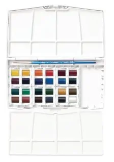 Akvarelové farby Winsor&Newton Cotman Travel set - sada 24 farieb + 1 štetec