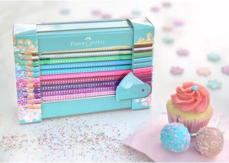 Farbičky Faber-Castell Sparkle - darčeková sada 20 trblietavých farbičiek - trojhranné