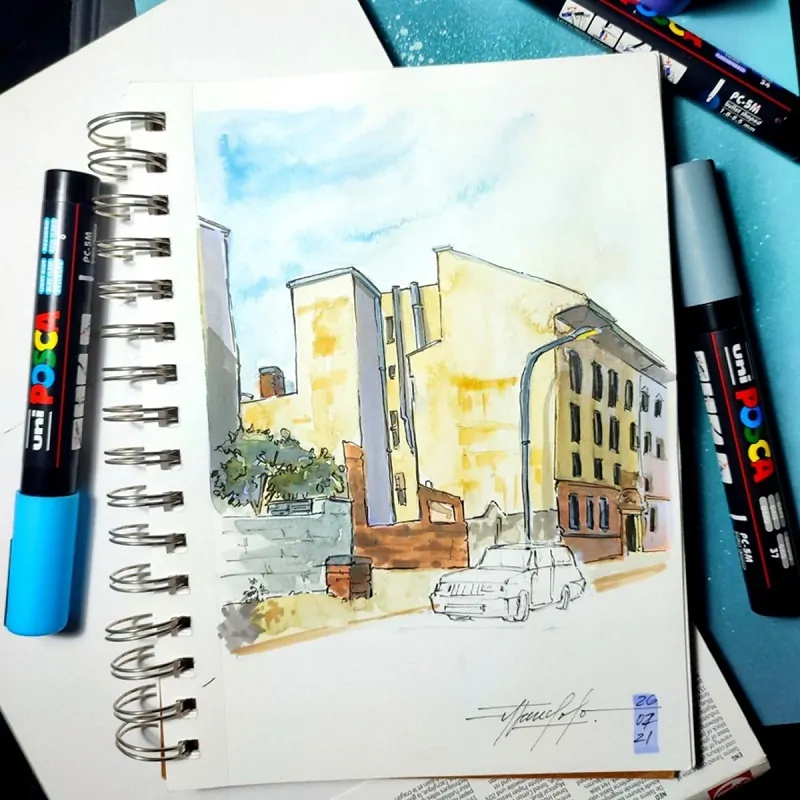 POSCA popisovač - PC-1MR - šírka stopy 0,7 mm - svetlomodrá 8