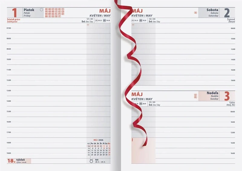 Diár Manager 2026 - A5 denný - bordový