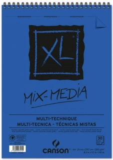 Blok CANSON XL MIX-MEDIA Multi-technique - špirálová väzba - A4 - 30 listov - 300 g/m2