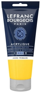 Akrylová farba LEFRANC BOURGEOIS Fine - 80 ml v tube - 153 Primary Yellow - Žltá primárna