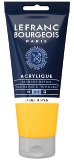 Akrylová farba LEFRANC BOURGEOIS Fine - 80 ml v tube - 198 Medium Yellow - stredne žltá