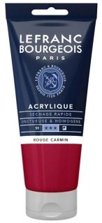 Akrylová farba LEFRANC BOURGEOIS Fine - 80 ml v tube - 366 Carmine Red - Červená karmínová