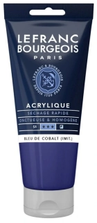 Akrylová farba LEFRANC BOURGEOIS Fine - 80 ml v tube - 064 Cobalt Blue Hue - Kobaltová modrá (imitácia)