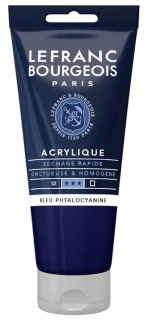 Akrylová farba LEFRANC BOURGEOIS Fine - 80 ml v tube - 095 Phthalocyanine Blue - Ftalokyanínová modrá