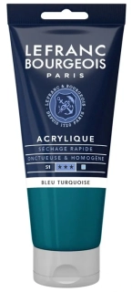 Akrylová farba LEFRANC BOURGEOIS Fine - 80 ml v tube - 050 Turquoise Blue - Modrá tyrkysová