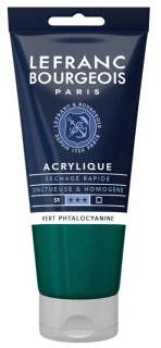 Akrylová farba LEFRANC BOURGEOIS Fine - 80 ml v tube - 598 Phthalocyanine Green - Ftalocyanínová zelená