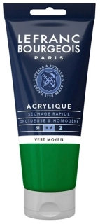 Akrylová farba LEFRANC BOURGEOIS Fine - 80 ml v tube - 561 Medium Green - Stredná zelená