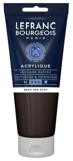 Akrylová farba LEFRANC BOURGEOIS Fine - 80 ml v tube - 111 Permanent Vandyck Brown - Van Dyckova hnedá