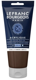 Akrylová farba LEFRANC BOURGEOIS Fine - 80 ml v tube - 477 Burnt Umber - Umbra pálená