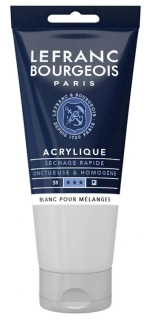Akrylová farba LEFRANC BOURGEOIS Fine - 80 ml v tube - 800 Mixing White - Miešaná biela