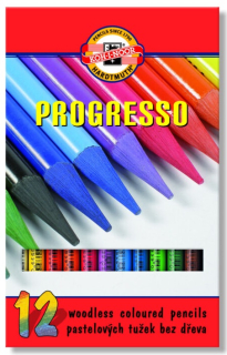Farbičky v laku KOH-I-NOOR PROGRESSO - sada 12 ks