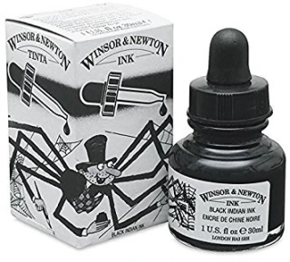 Indický tuš čierny 30 ml - Winsor & Newton