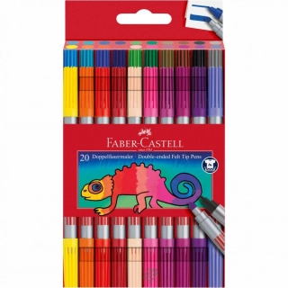 Fixky FABER CASTELL Fibre-Tip 20 farieb obojstranné
