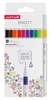 Liner UNI EMOTT ESSENTIAL - 0,4 mm - sada 10 ks - základné farby
