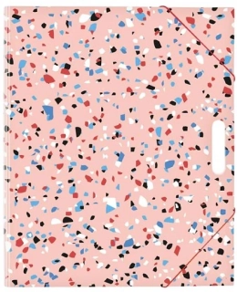 Obal na výkresy A4 -  terrazzo ružová