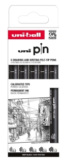 Lineri UNI PIN - sada 5 ks - čierne