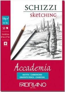 Skicovací blok FABRIANO Accademia - 120 g/m2 - 50 listov - lepená väzba - 21 x 29,7 cm