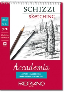 Blok FABRIANO Accademia - 120 g/m2 - 50 listov - špirálová väzba - 21 cm x 27,9 cm