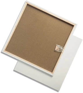 Šepsované maliarske plátno na ráme - 50% bavlna + 50% ľan - 80 x 80 cm